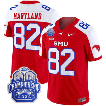 Personalized SMU 2026 ACC Championship Patch Vapor Limited Jersey - Red Alternate / RJ Maryland Stitched