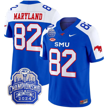 Personalized SMU 2026 ACC Championship Patch Vapor Limited Jersey - Blue Alternate / RJ Maryland Stitched