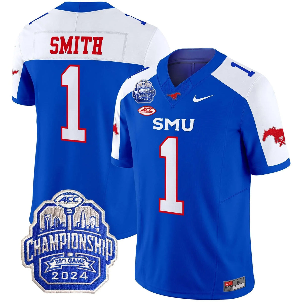 Personalized SMU 2026 ACC Championship Patch Vapor Limited Jersey - Blue Alternate / Brashard Smith Stitched
