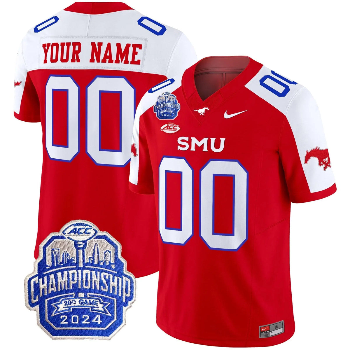 Personalized SMU 2026 ACC Championship Patch Vapor Limited Custom Jersey - Red Alternate Stitched