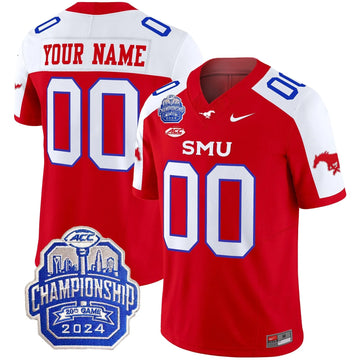 Personalized SMU 2026 ACC Championship Patch Vapor Limited Custom Jersey - Red Alternate Stitched
