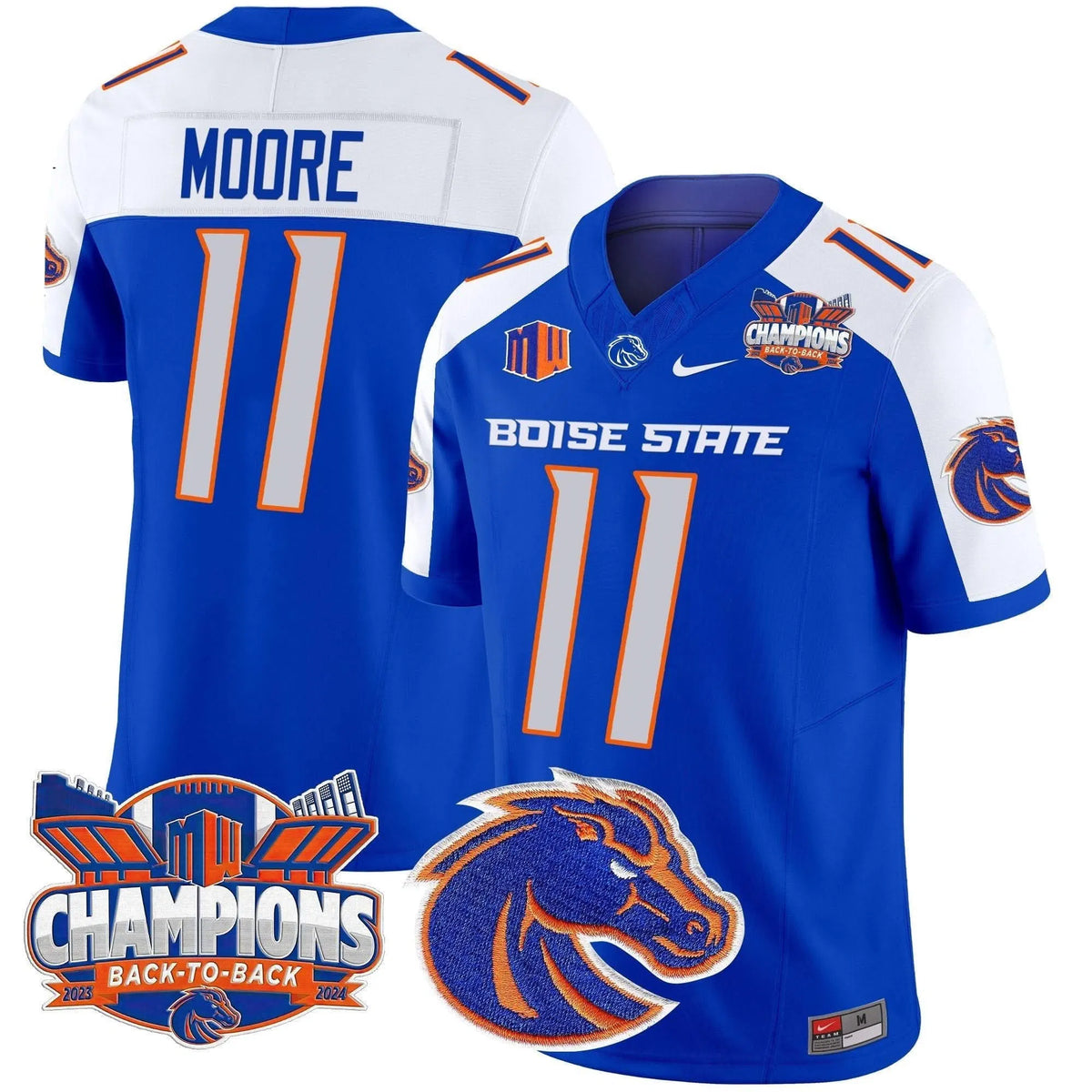 Personalized BSB 2026 Back To Back Champions Vapor Limited Jersey - Royal Alternate / Kellen Moore Stitched