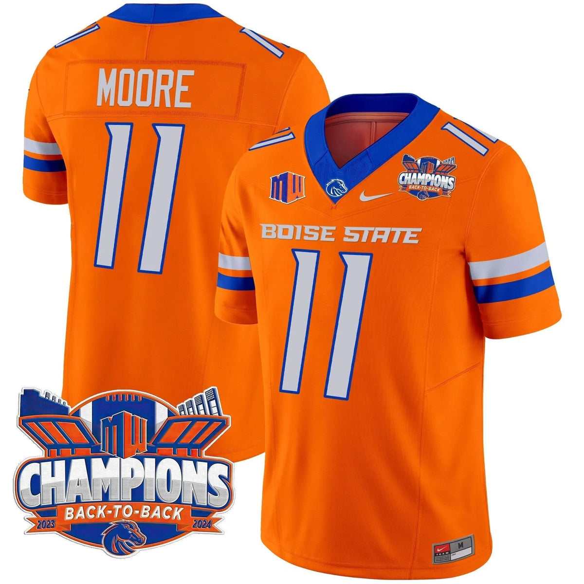 Personalized BSB 2026 Back To Back Champions Vapor Limited Jersey - Orange / Kellen Moore Stitched