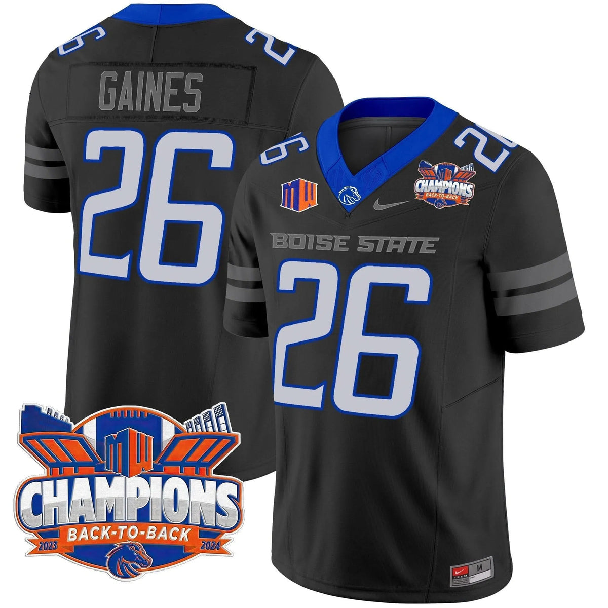 Personalized BSB 2026 Back To Back Champions Vapor Limited Jersey - Black / Sire Gaines Stitched