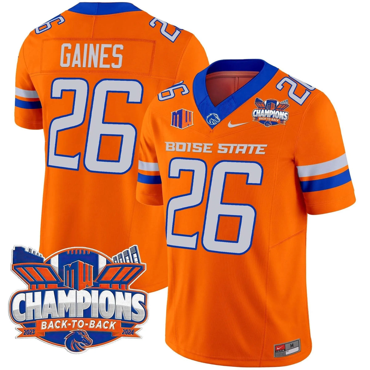 Personalized BSB 2026 Back To Back Champions Vapor Limited Jersey - Orange / Sire Gaines Stitched