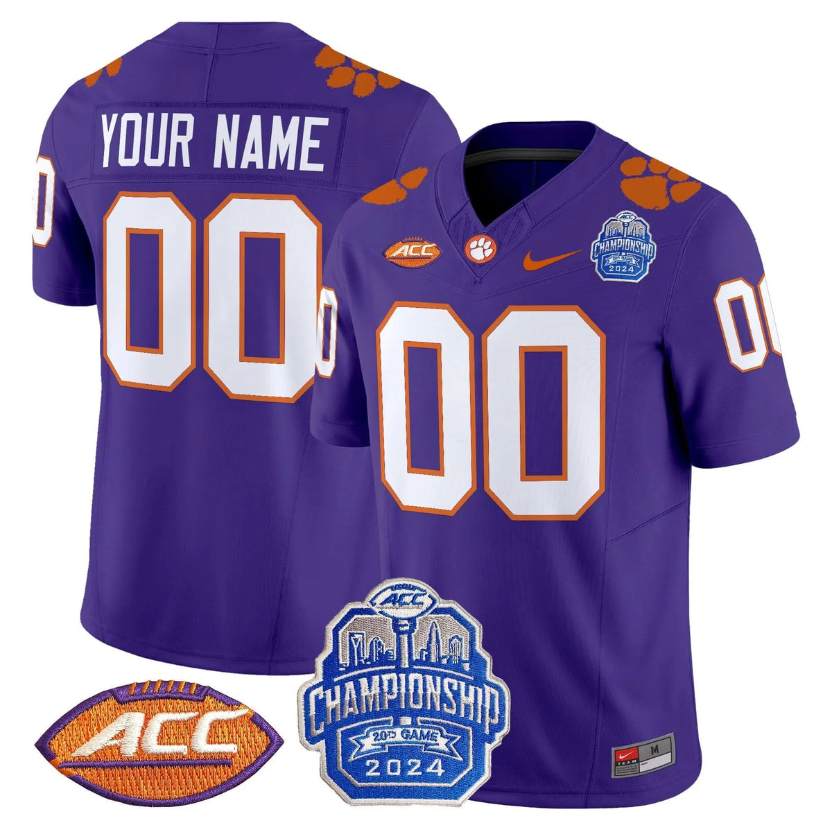 Personalized CT 2026 ACC Championship Patch Vapor Limited Custom Jersey - Purple Stitched