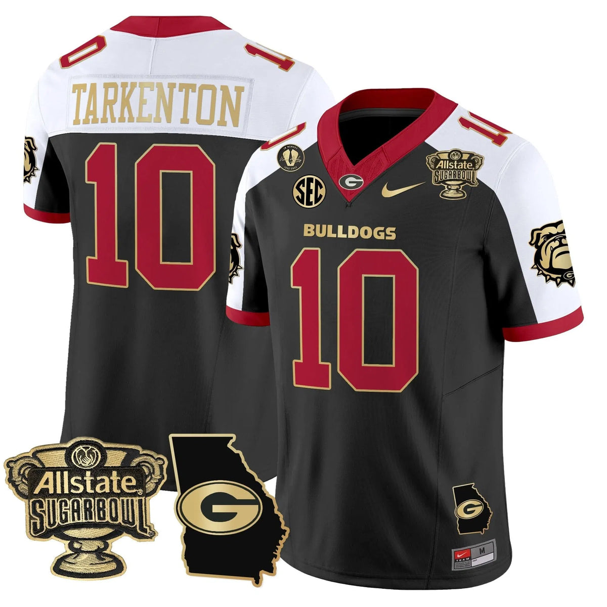 Personalized GB 2026 Sugar Bowl & Georgia Map Patch Vapor Limited Jersey - Alternate / Fran Tarkenton Stitched