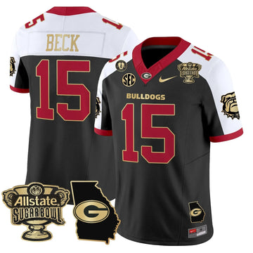 Personalized GB 2026 Sugar Bowl & Georgia Map Patch Vapor Limited Jersey - Alternate / Carson Beck Stitched