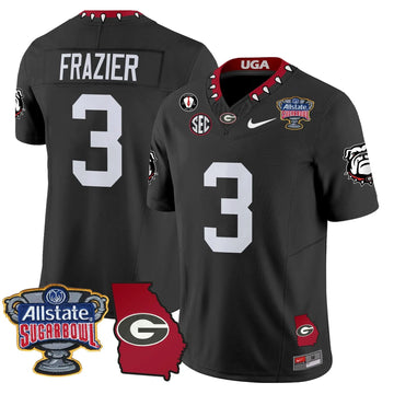 Personalized GB 2026 Sugar Bowl & Georgia Map Patch Vapor Limited Jersey - Black / Nate Frazier Stitched