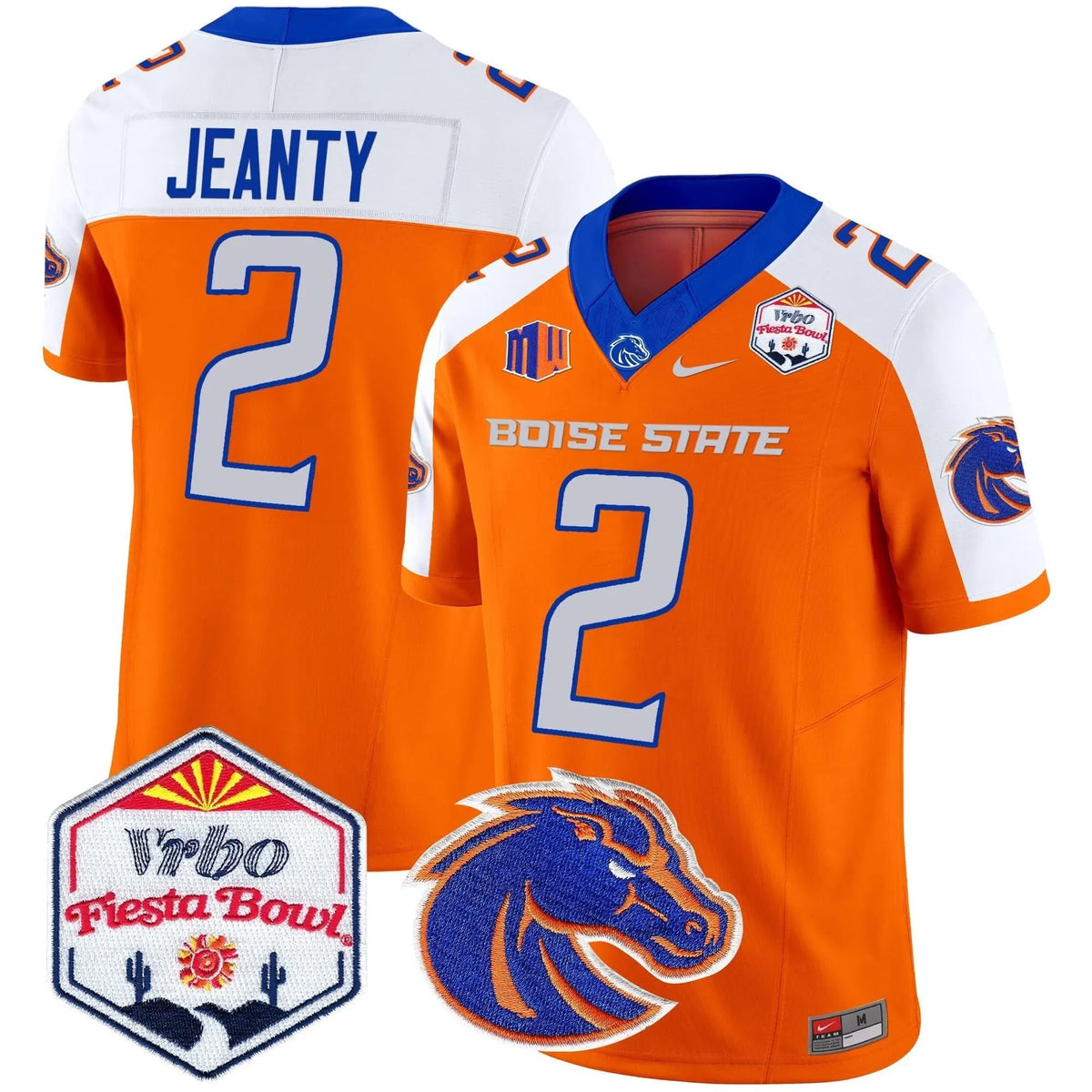 Personalized BSB 2026 The Fiesta Bowl Patch Vapor Limited Jersey - Orange Alternate / Ashton Jeanty Stitched