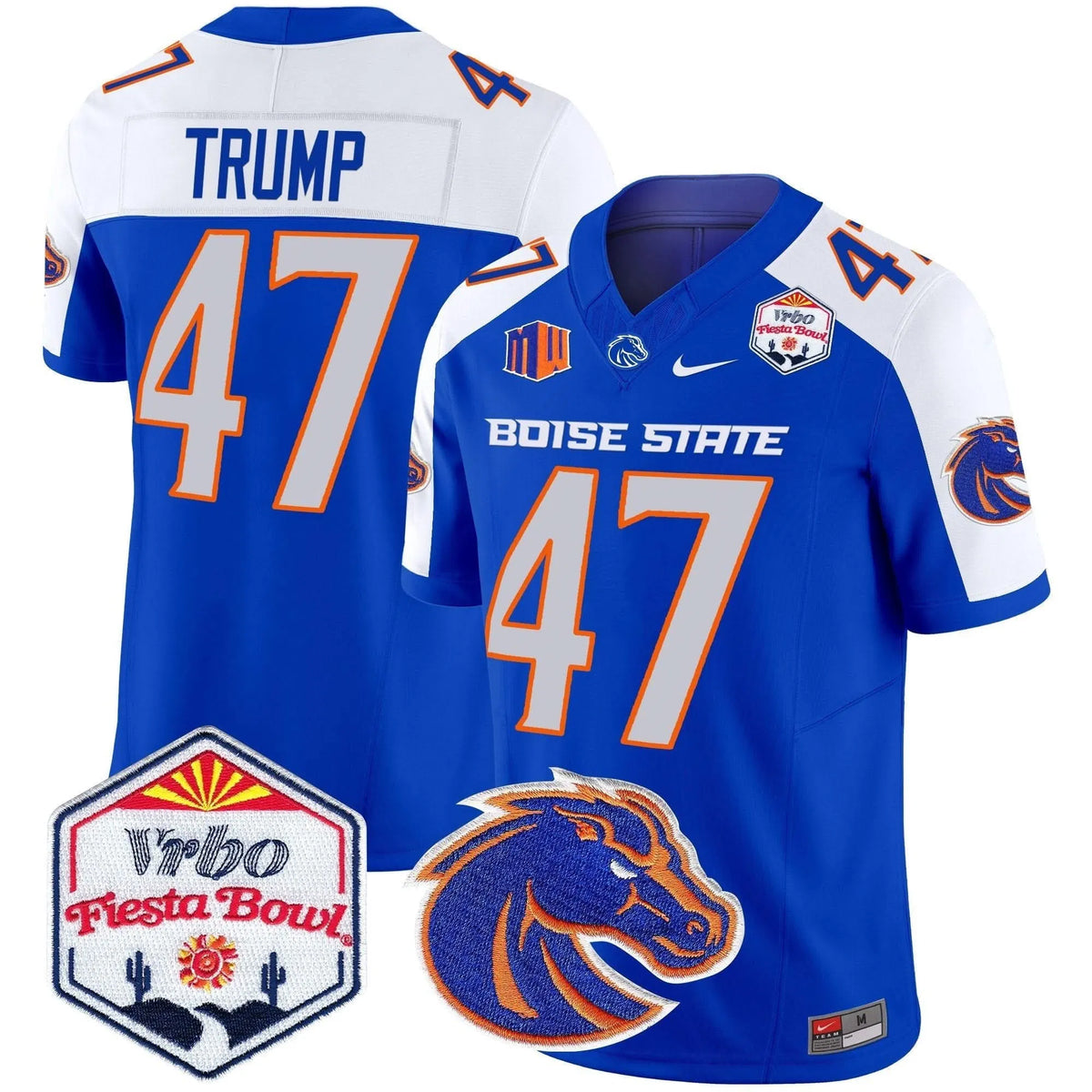 Personalized BSB 2026 The Fiesta Bowl Patch Vapor Limited Jersey - Royal Alternate / Trump Stitched