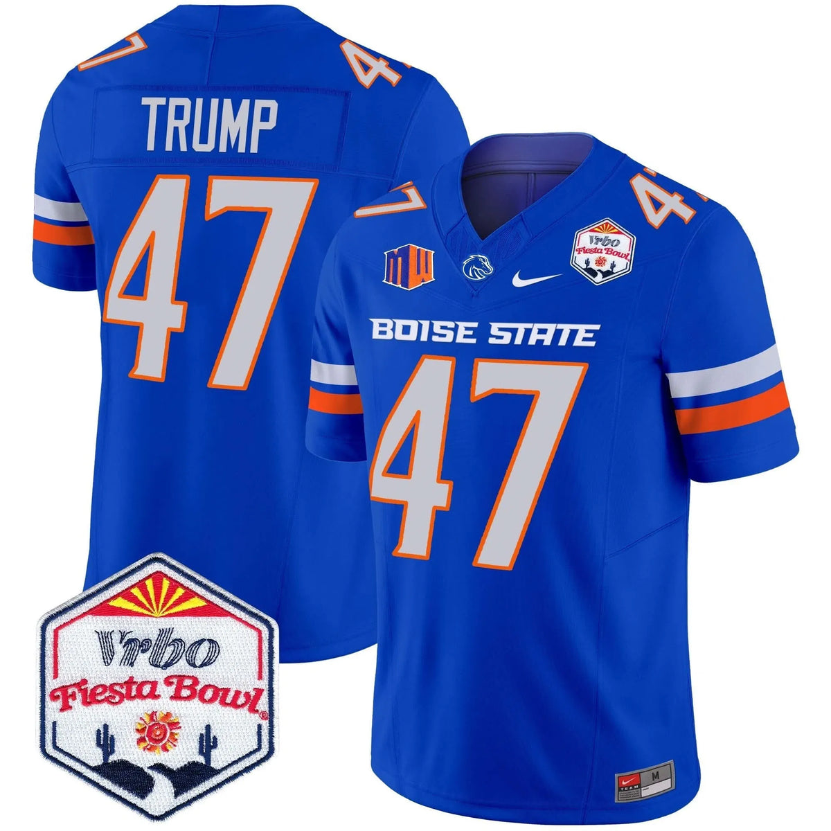 Personalized BSB 2026 The Fiesta Bowl Patch Vapor Limited Jersey - Royal / Trump Stitched