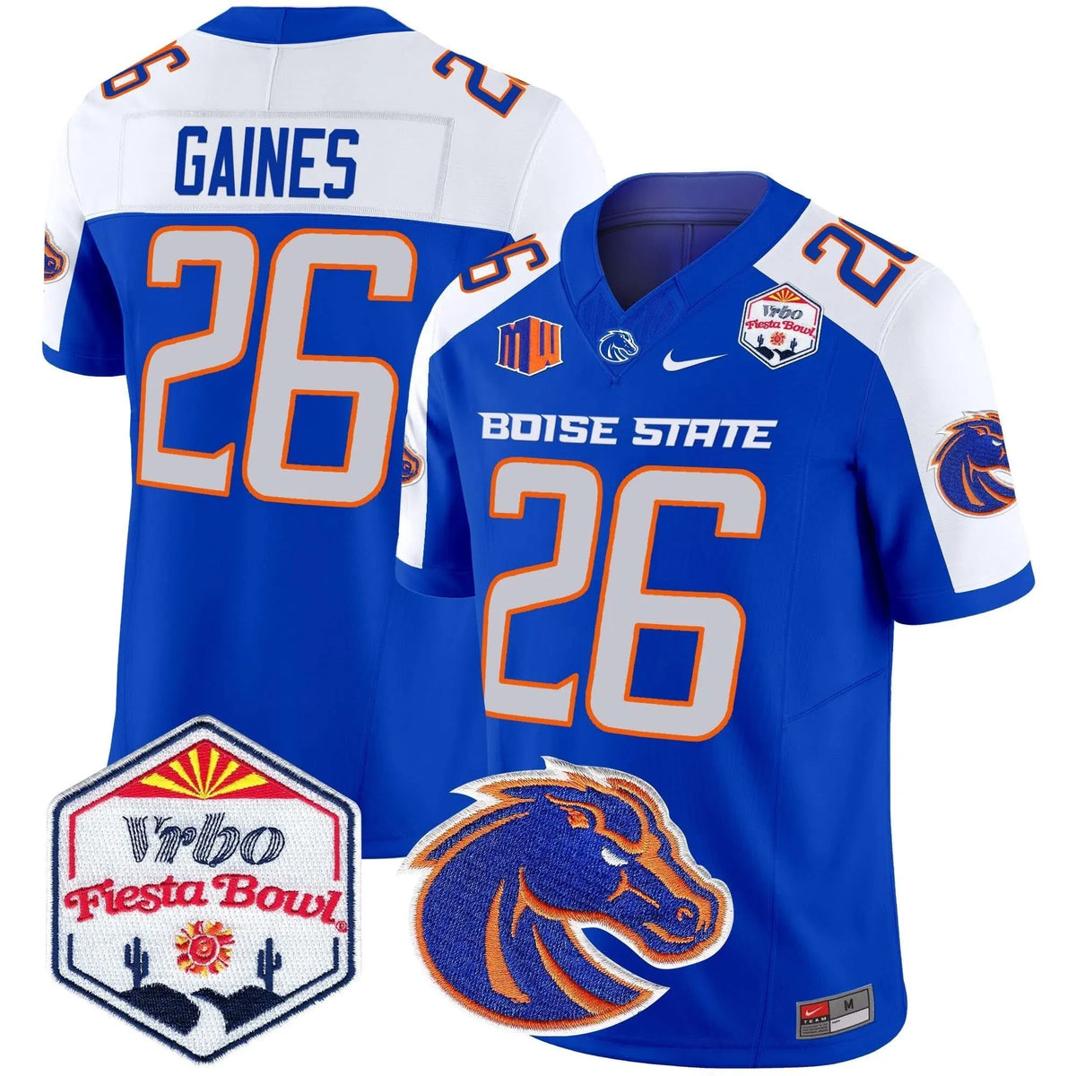Personalized BSB 2026 The Fiesta Bowl Patch Vapor Limited Jersey - Royal Alternate / Sire Gaines Stitched