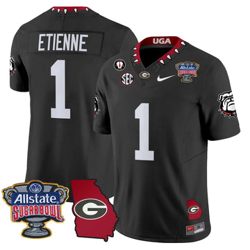 Personalized GB 2026 Sugar Bowl & Georgia Map Patch Vapor Limited Jersey - Black / Trevor Etienne Stitched