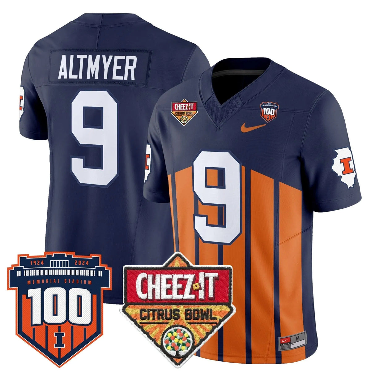 Personalized ILL 2026 Cheez-It Citrus Bowl Patch Vapor Limited Jersey - Throwback / Luke Altmyer Stitched