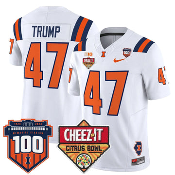 Personalized ILL 2026 Cheez-It Citrus Bowl Patch Vapor Limited Jersey - White / Trump Stitched