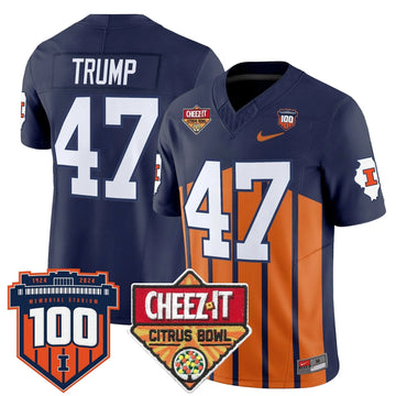 Personalized ILL 2026 Cheez-It Citrus Bowl Patch Vapor Limited Jersey - Throwback / Trump Stitched