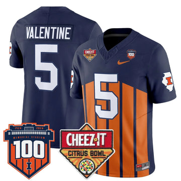 Personalized ILL 2026 Cheez-It Citrus Bowl Patch Vapor Limited Jersey - Throwback / Ca'Lil Valentine Stitched