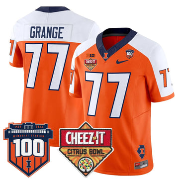 Personalized ILL 2026 Cheez-It Citrus Bowl Patch Vapor Limited Jersey - Orange Alternate / Red Grange Stitched