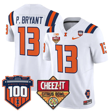 Personalized ILL 2026 Cheez-It Citrus Bowl Patch Vapor Limited Jersey - White / Pat Bryant Stitched