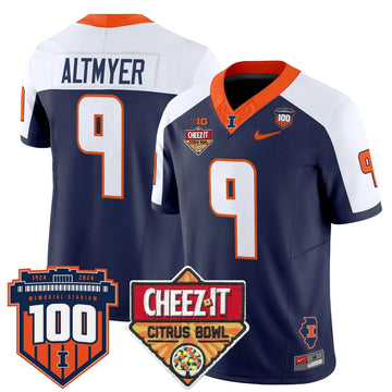 Personalized ILL 2026 Cheez-It Citrus Bowl Patch Vapor Limited Jersey - Navy Alternate / Luke Altmyer Stitched