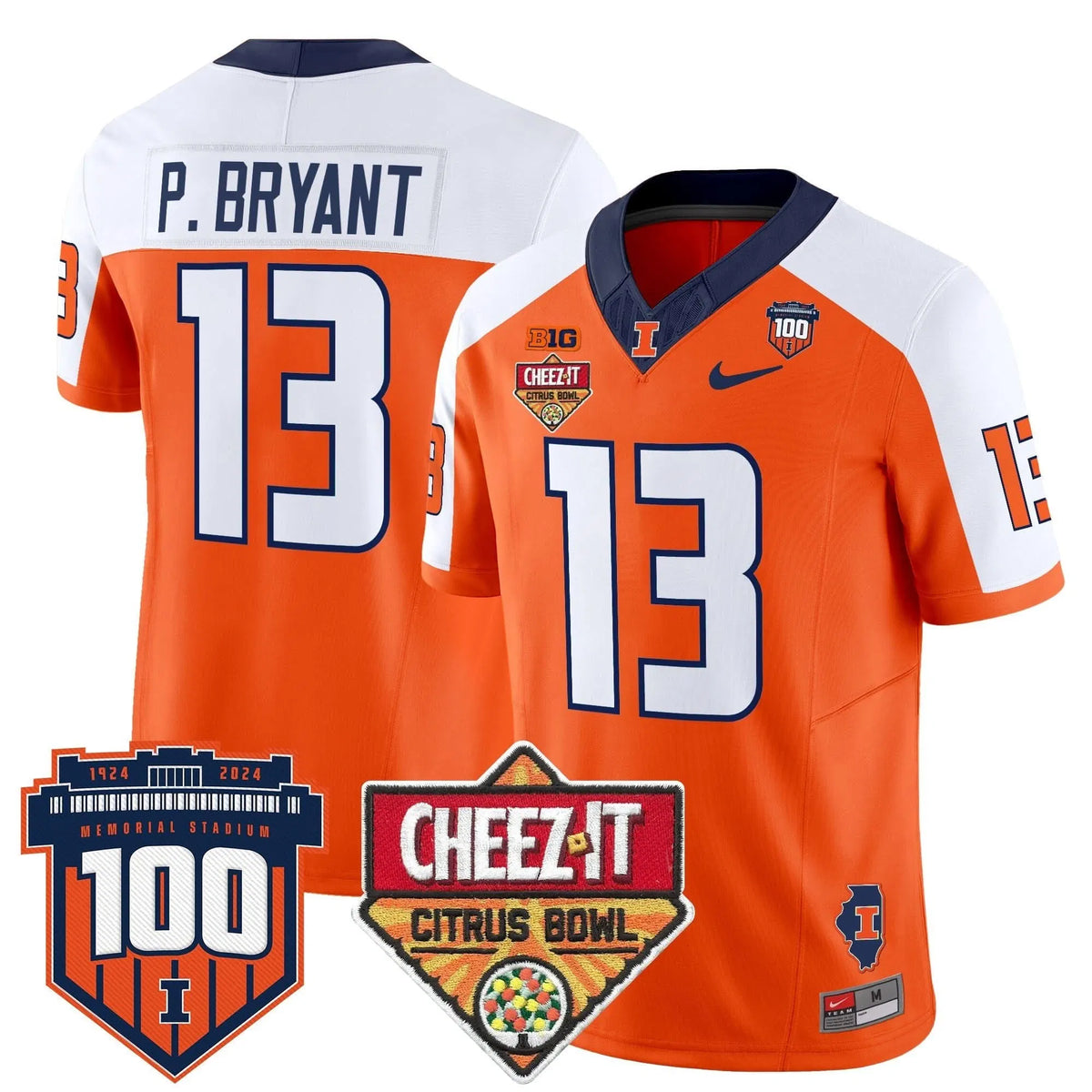 Personalized ILL 2026 Cheez-It Citrus Bowl Patch Vapor Limited Jersey - Orange Alternate / Pat Bryant Stitched
