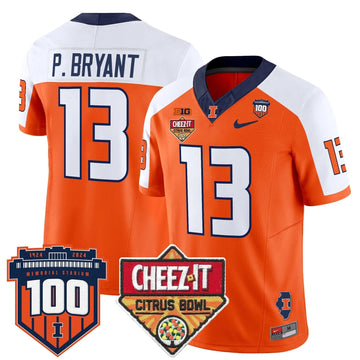 Personalized ILL 2026 Cheez-It Citrus Bowl Patch Vapor Limited Jersey - Orange Alternate / Pat Bryant Stitched