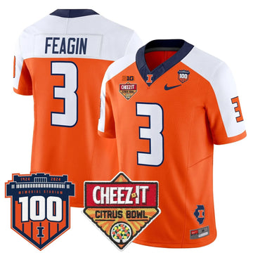 Personalized ILL 2026 Cheez-It Citrus Bowl Patch Vapor Limited Jersey - Orange Alternate / Kaden Feagin Stitched