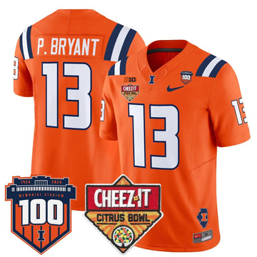 Personalized ILL 2026 Cheez-It Citrus Bowl Patch Vapor Limited Jersey - Orange / Pat Bryant Stitched