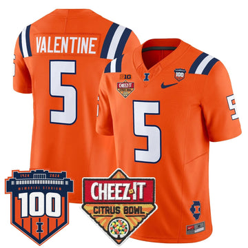 Personalized ILL 2026 Cheez-It Citrus Bowl Patch Vapor Limited Jersey - Orange / Ca'Lil Valentine Stitched
