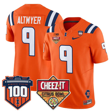 Personalized ILL 2026 Cheez-It Citrus Bowl Patch Vapor Limited Jersey - Orange / Luke Altmyer Stitched