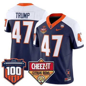 Personalized ILL 2026 Cheez-It Citrus Bowl Patch Vapor Limited Jersey - Navy Alternate / Trump Stitched