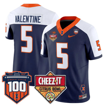 Personalized ILL 2026 Cheez-It Citrus Bowl Patch Vapor Limited Jersey - Navy Alternate / Ca'Lil Valentine Stitched