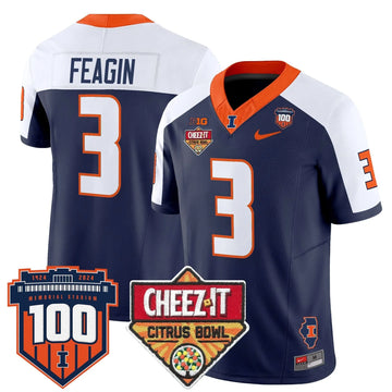 Personalized ILL 2026 Cheez-It Citrus Bowl Patch Vapor Limited Jersey - Navy Alternate / Kaden Feagin Stitched