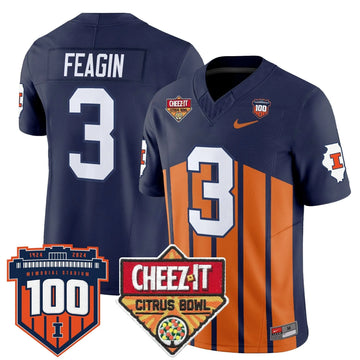 Personalized ILL 2026 Cheez-It Citrus Bowl Patch Vapor Limited Jersey - Throwback / Kaden Feagin Stitched