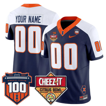 Personalized ILL 2026 Cheez-It Citrus Bowl Patch Vapor Limited Custom Jersey - Navy Alternate Stitched