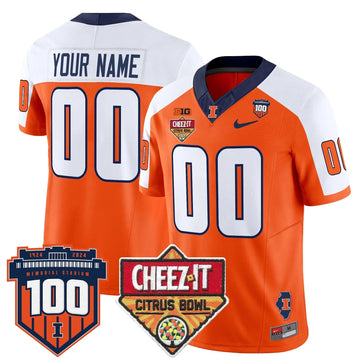 Personalized ILL 2026 Cheez-It Citrus Bowl Patch Vapor Limited Custom Jersey - Orange Alternate Stitched