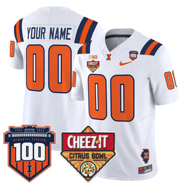 Personalized ILL 2026 Cheez-It Citrus Bowl Patch Vapor Limited Custom Jersey - White Stitched