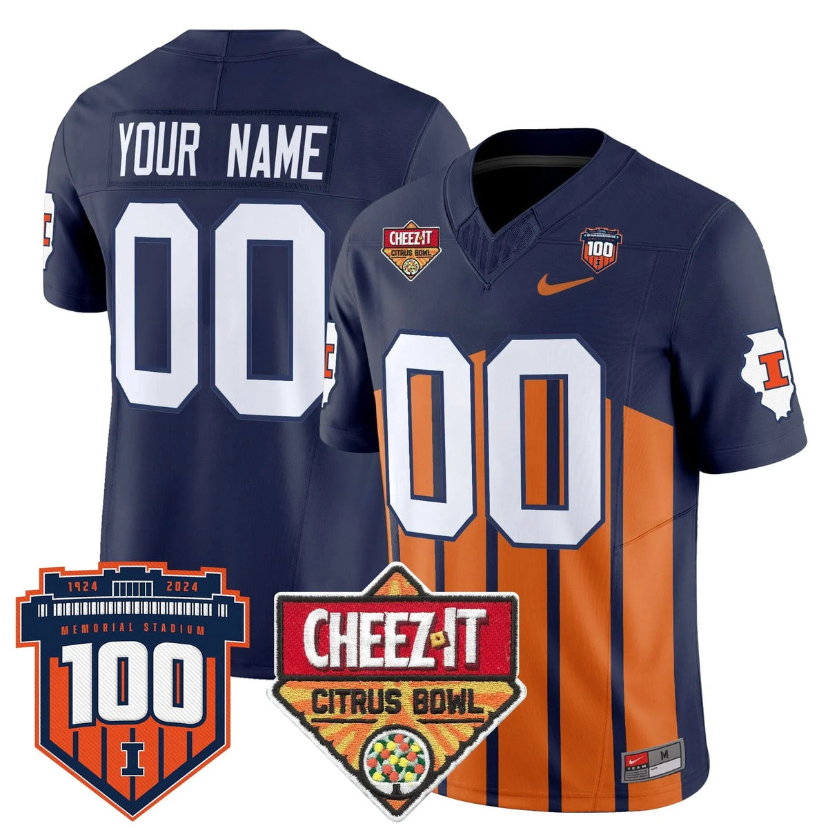 Personalized ILL 2026 Cheez-It Citrus Bowl Patch Vapor Limited Custom Jersey - Throwback Stitched