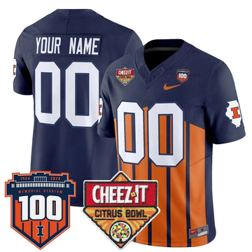 Personalized ILL 2026 Cheez-It Citrus Bowl Patch Vapor Limited Custom Jersey - Throwback Stitched