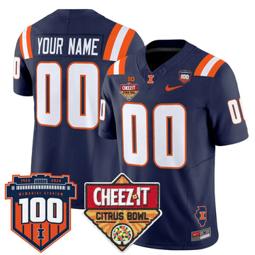 Personalized ILL 2026 Cheez-It Citrus Bowl Patch Vapor Limited Custom Jersey - Navy Stitched