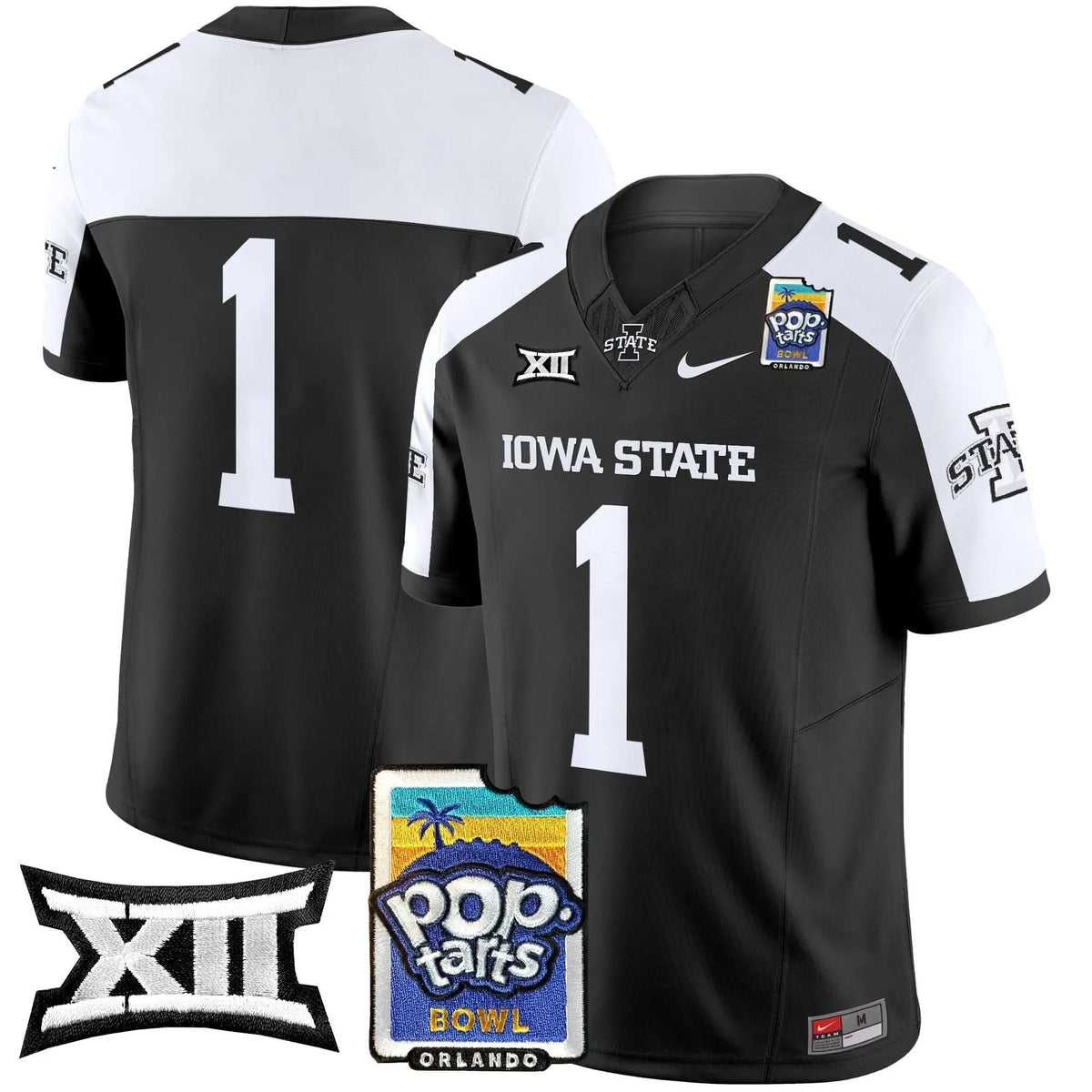 Personalized ISC 2026 PopTarts Bowl Patch Vapor Limited Jersey - Black Alternate / #1 Team Stitched