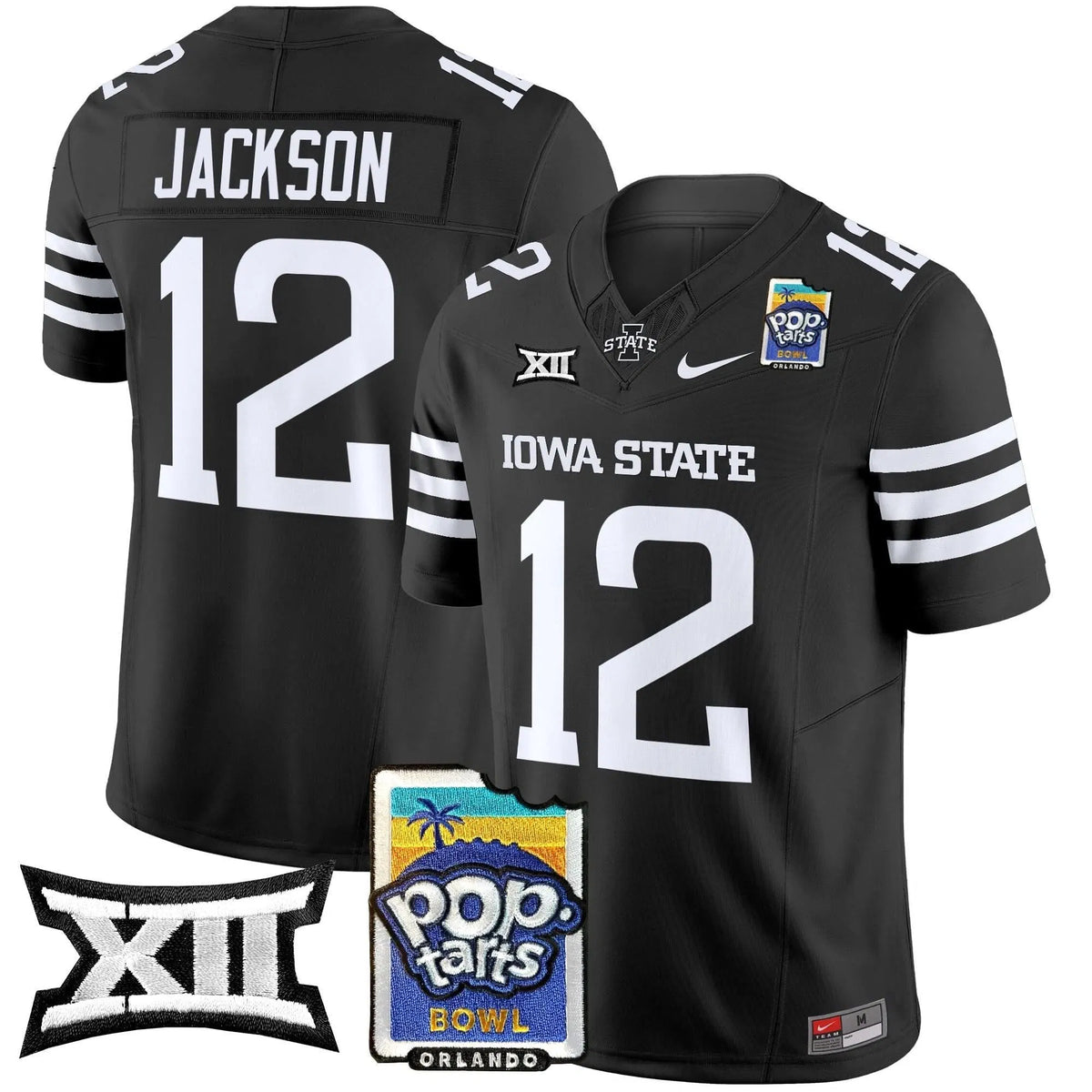Personalized ISC 2026 PopTarts Bowl Patch Vapor Limited Jersey - Black / Jaylon Jackson Stitched