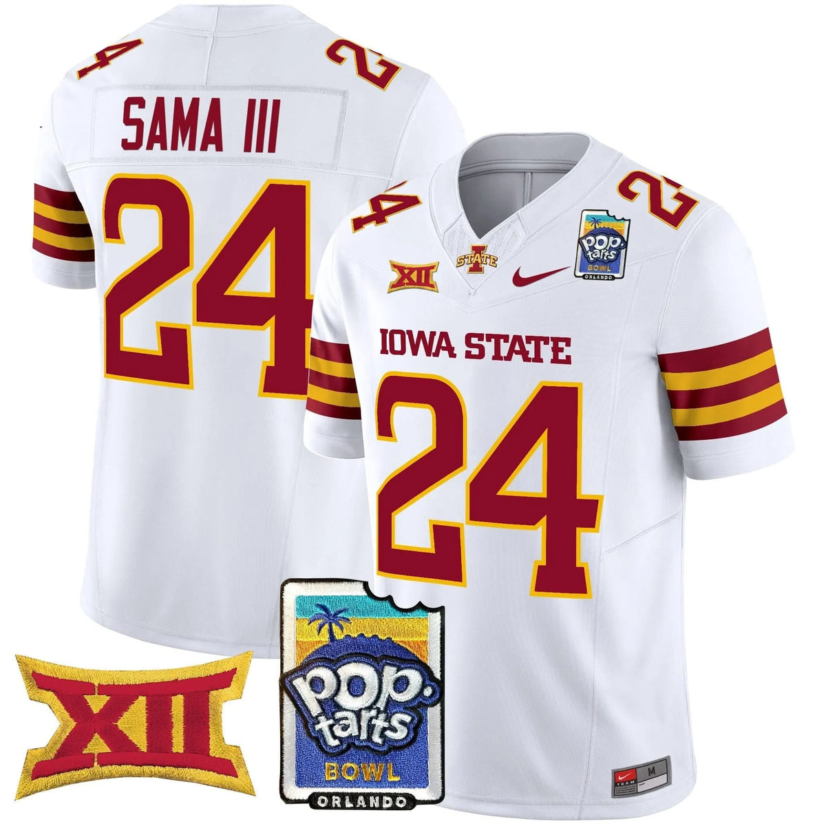 Personalized ISC 2026 PopTarts Bowl Patch Vapor Limited Jersey - White / Abu Sama III Stitched