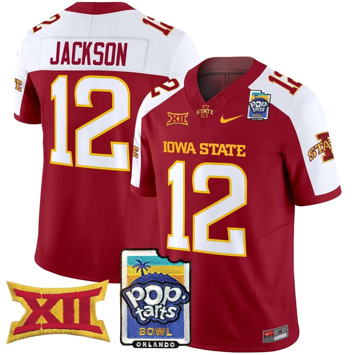 Personalized ISC 2026 PopTarts Bowl Patch Vapor Limited Jersey - Cardinal Alternate / Jaylon Jackson Stitched