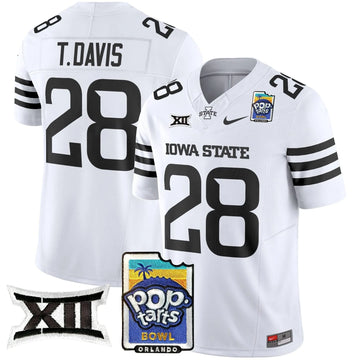 Personalized ISC 2026 PopTarts Bowl Patch Vapor Limited Jersey - White Limited / Troy Davis Stitched