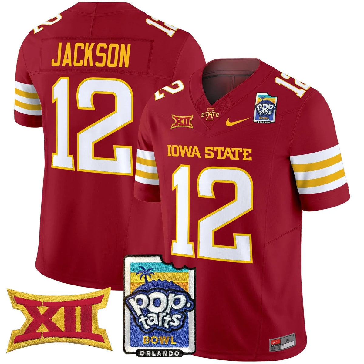 Personalized ISC 2026 PopTarts Bowl Patch Vapor Limited Jersey - Cardinal / Jaylon Jackson Stitched