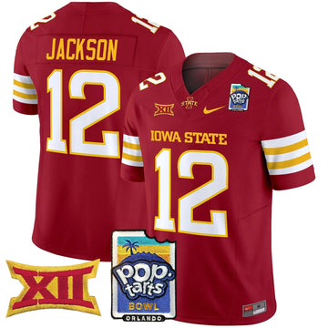 Personalized ISC 2026 PopTarts Bowl Patch Vapor Limited Jersey - Cardinal / Jaylon Jackson Stitched