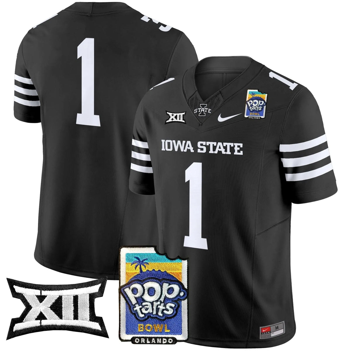 Personalized ISC 2026 PopTarts Bowl Patch Vapor Limited Jersey - Black / #1 Team Stitched
