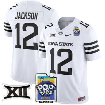 Personalized ISC 2026 PopTarts Bowl Patch Vapor Limited Jersey - White Limited / Jaylon Jackson Stitched